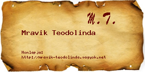 Mravik Teodolinda névjegykártya